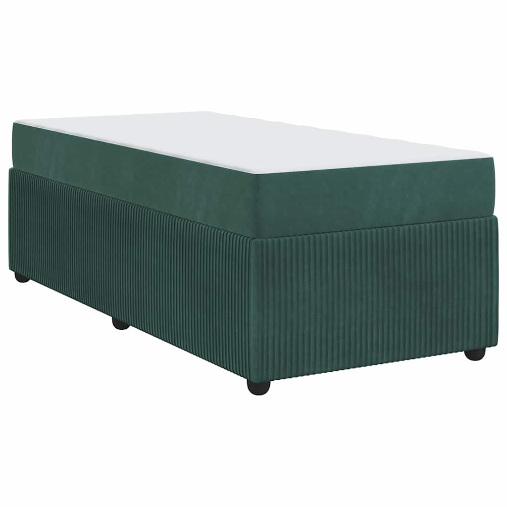 Bettgestell mit Matratze Dunkelgrün 90 x 200 cm Samt