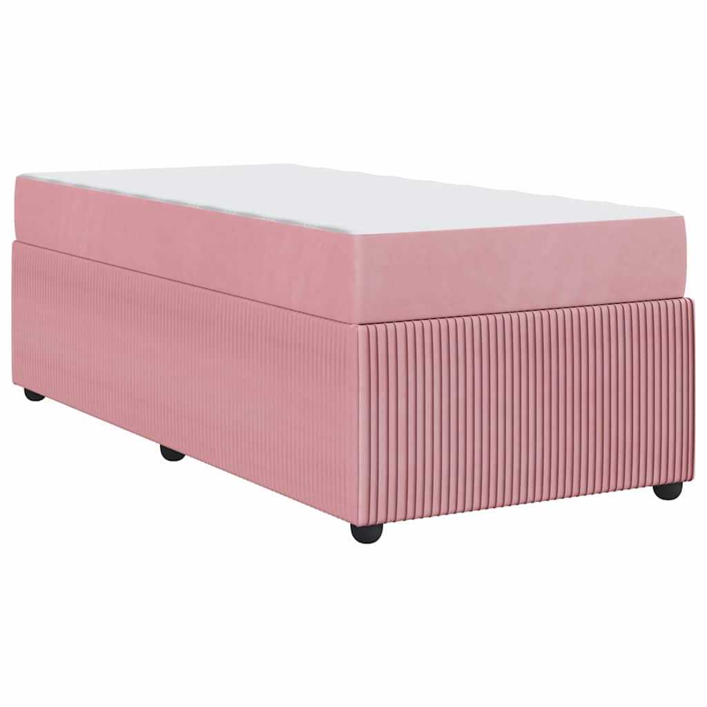 Bettgestell mit Matratze mit Matratze Rosa 90 x 200 cm Samt
