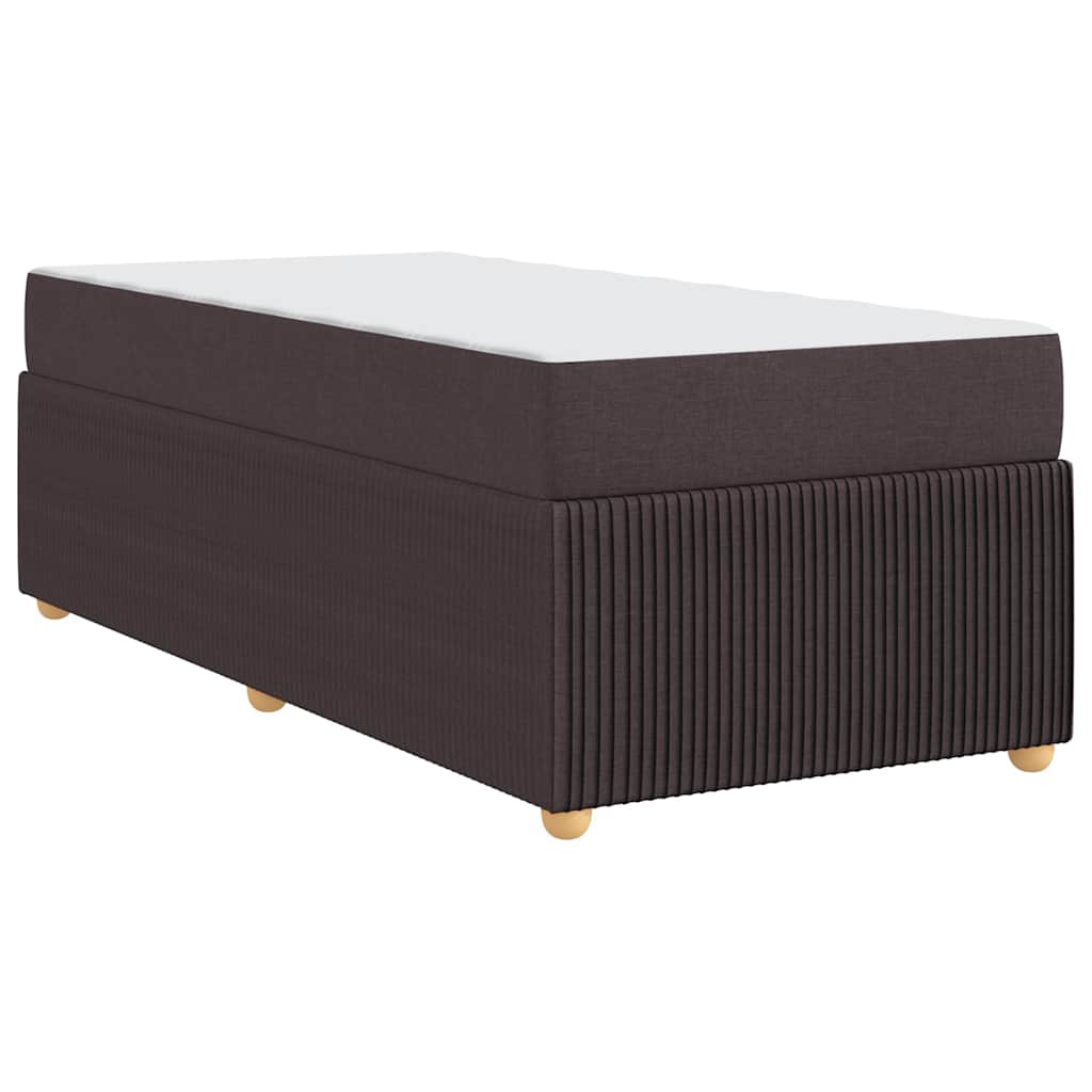 Bettgestell mit Matratze Dunkelbraun 100 x 200 cm Stoff