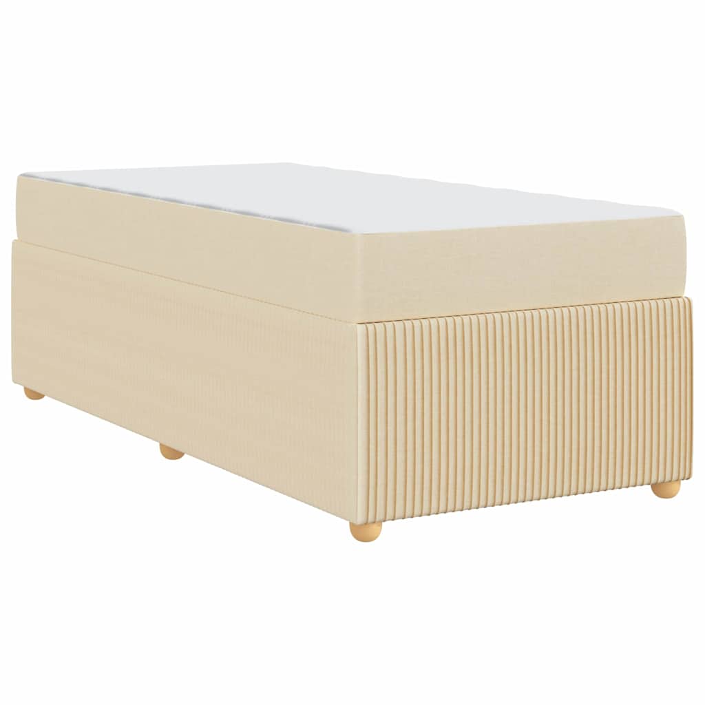 Bettgestell mit Matratze mit Matratze Creme 100 x 200 cm Stoff