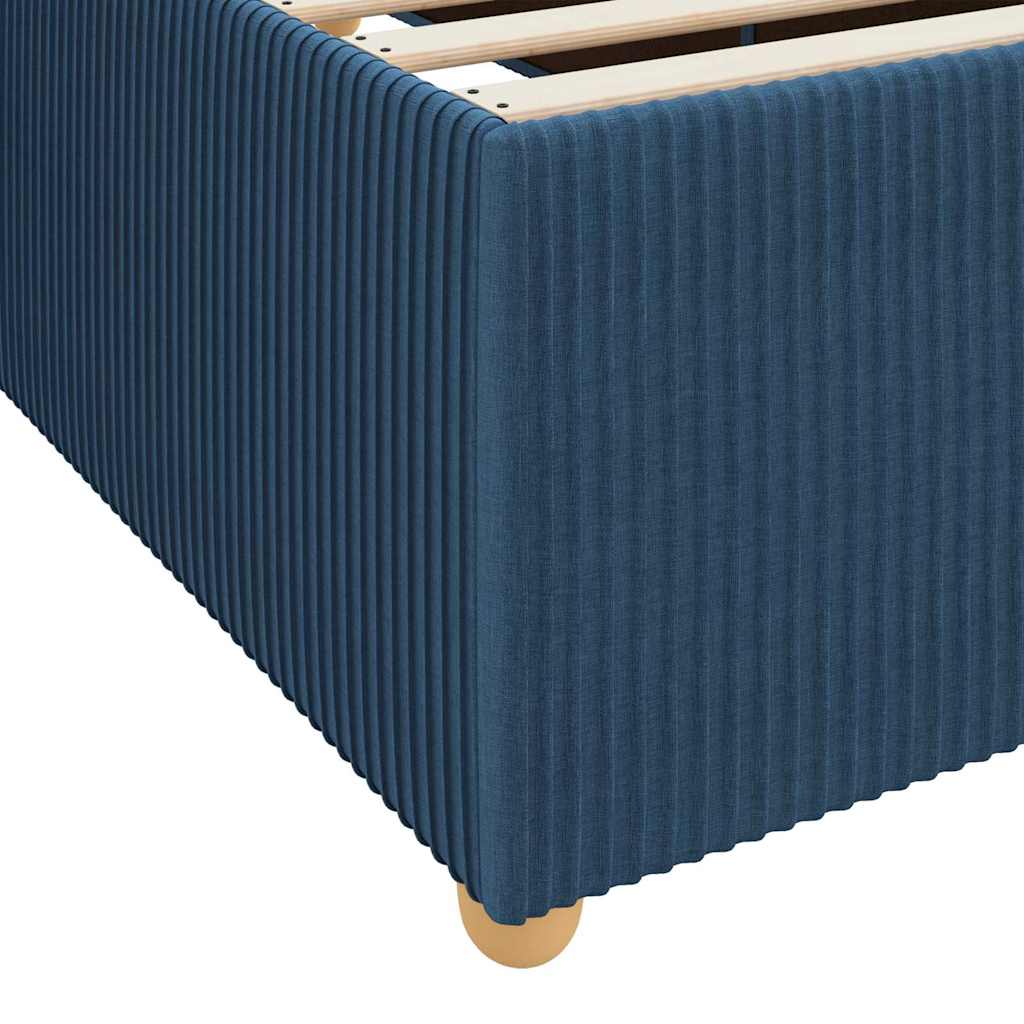 Bettgestell mit Matratze mit Matratze Blau 100 x 200 cm Stoff