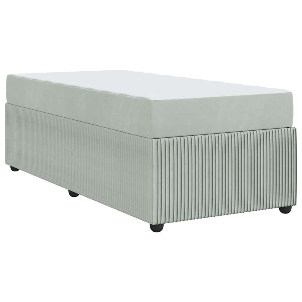 Bettgestell mit Matratze Hellgrau 100 x 200 cm Samt