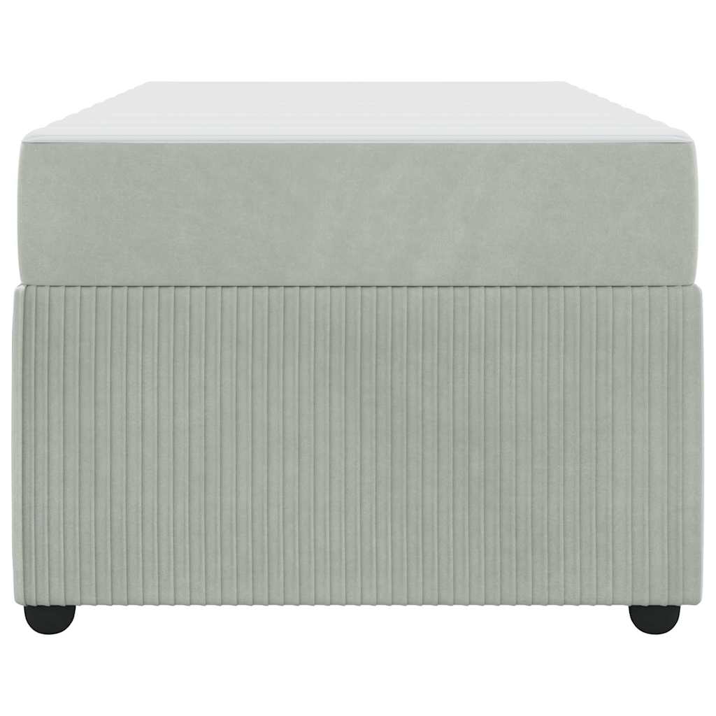 Bettgestell mit Matratze Hellgrau 100 x 200 cm Samt