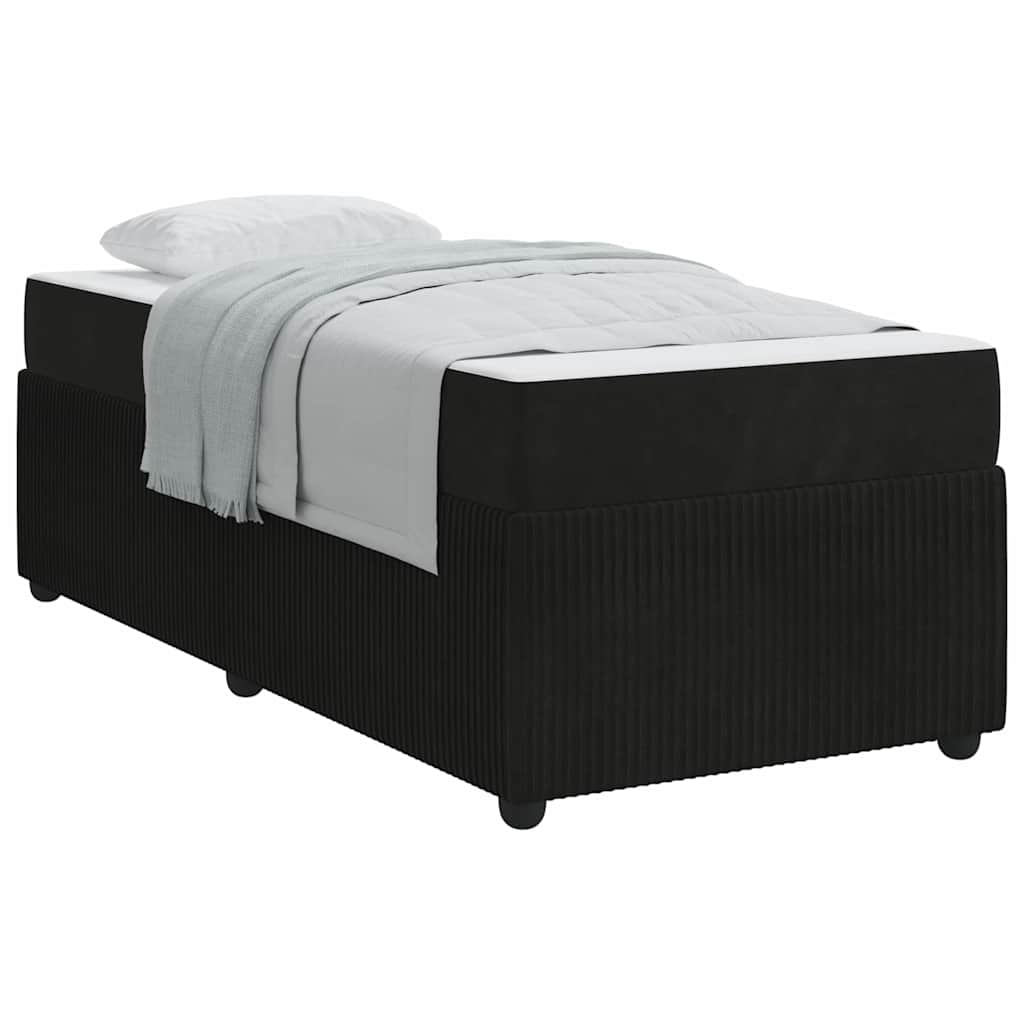 Bettgestell mit Matratze mit Matratze Schwarz 100 x 200 cm Samt
