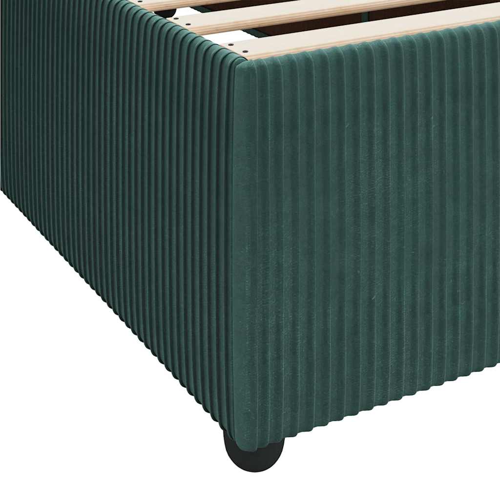 Bettgestell mit Matratze Dunkelgrün 100 x 200 cm Samt