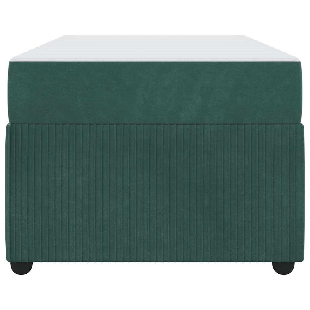 Bettgestell mit Matratze Dunkelgrün 100 x 200 cm Samt