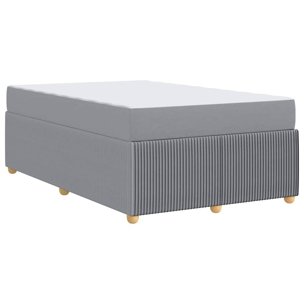 Bettgestell mit Matratze Hellgrau 120 x 190 cm Stoff