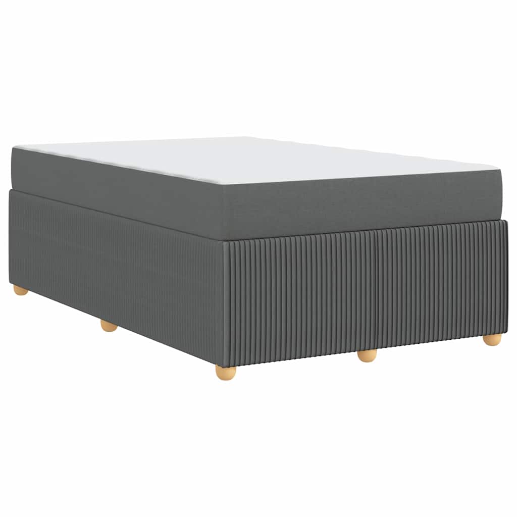 Bettgestell mit Matratze Dunkelgrau 120 x 190 cm Stoff