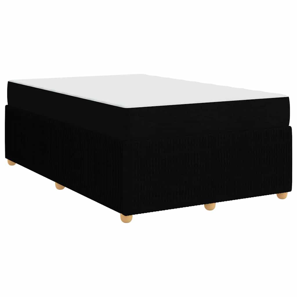 Bettgestell mit Matratze Schwarz 120 x 190 cm Stoff