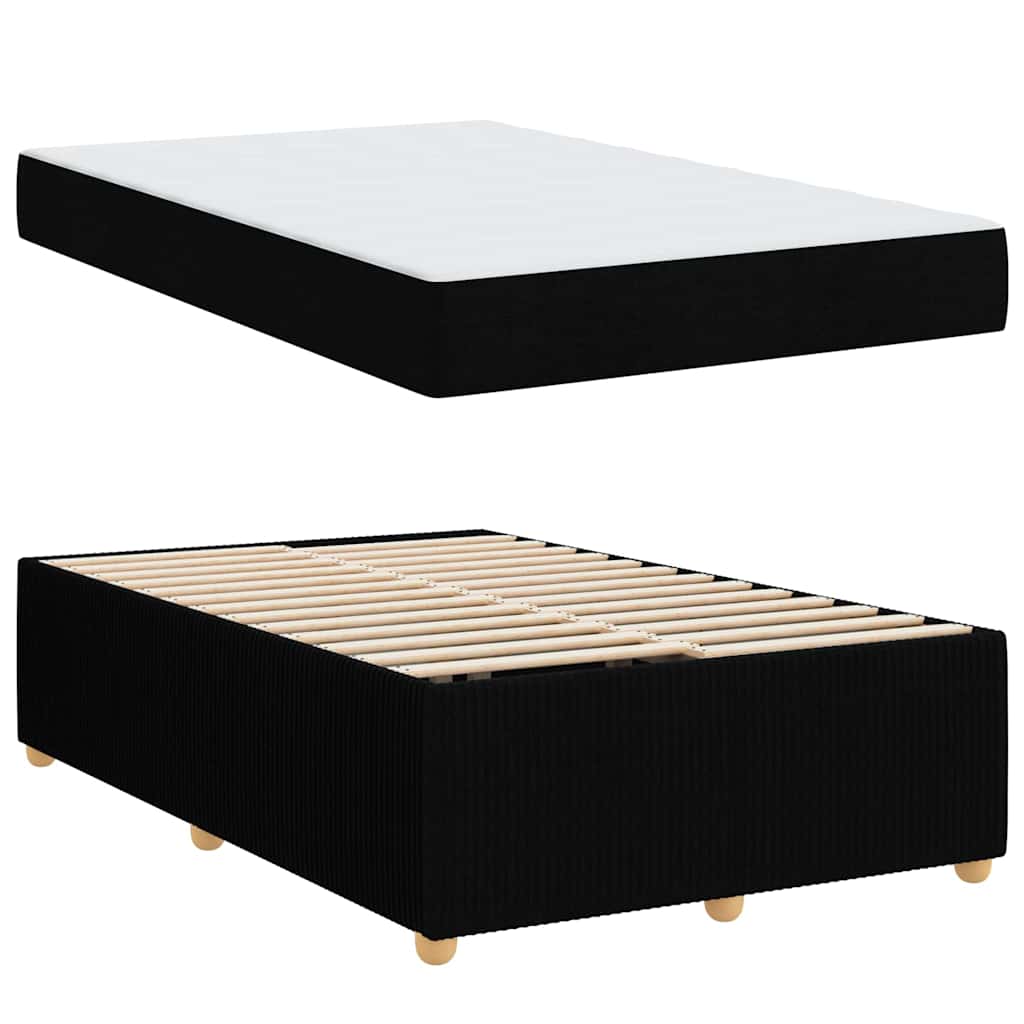 Bettgestell mit Matratze Schwarz 120 x 190 cm Stoff