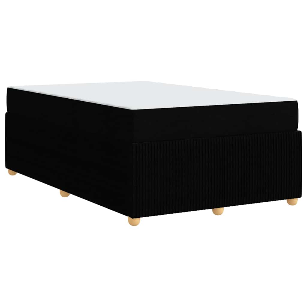 Bettgestell mit Matratze Schwarz 120 x 190 cm Stoff