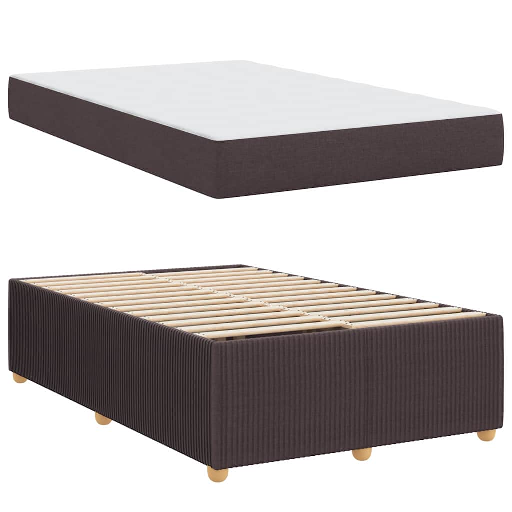 Bettgestell mit Matratze Dunkelbraun 120 x 190 cm Stoff