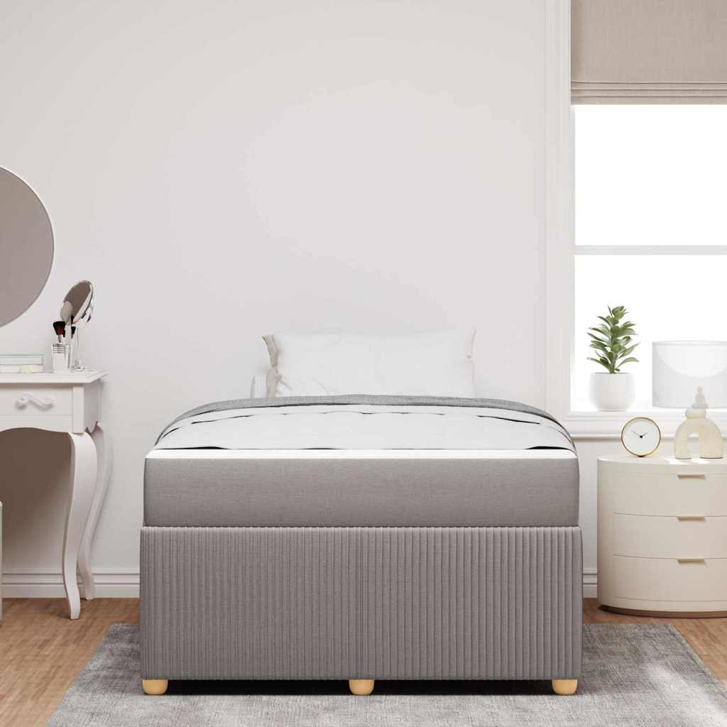 Bettgestell mit Matratze mit Matratze Taupe 120 x 190 cm Stoff