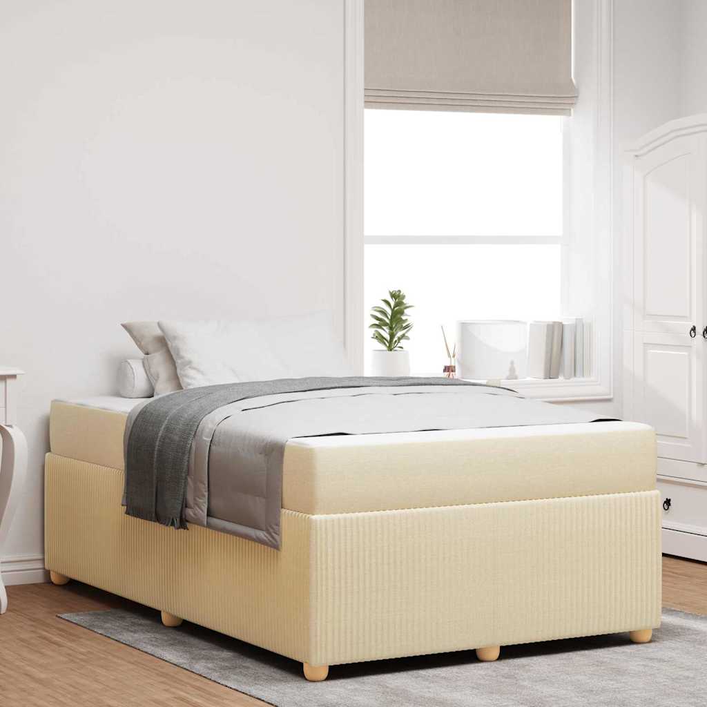 Bettgestell mit Matratze mit Matratze Creme 120 x 190 cm Stoff