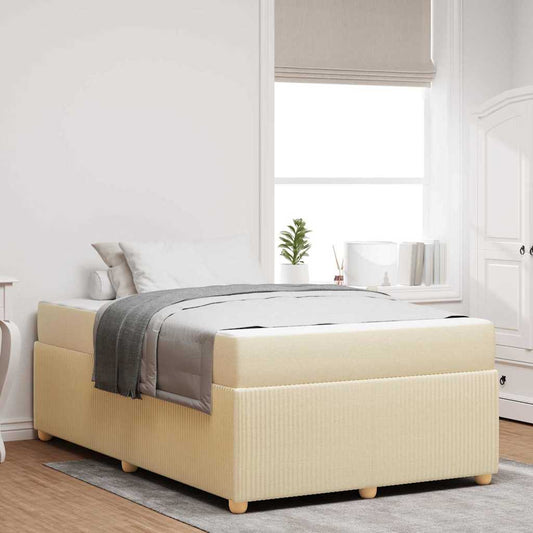 Bettgestell mit Matratze mit Matratze Creme 120 x 190 cm Stoff
