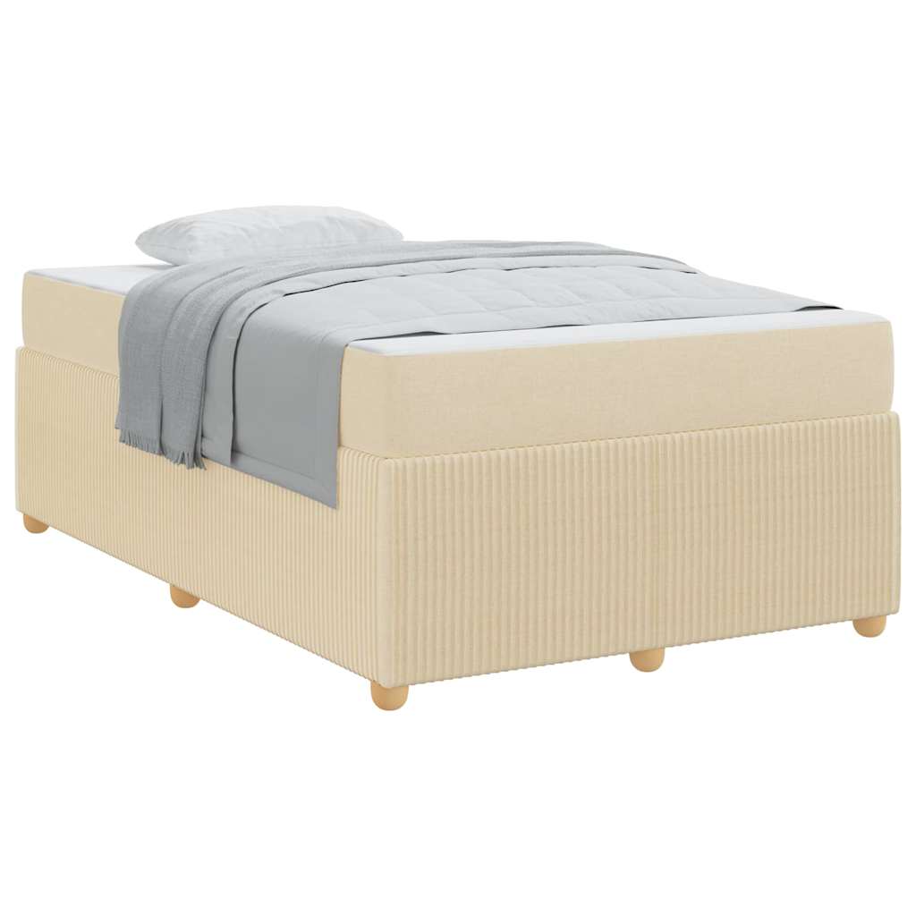 Bettgestell mit Matratze mit Matratze Creme 120 x 190 cm Stoff