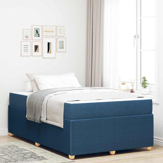 Bettgestell mit Matratze mit Matratze Blau 120 x 190 cm Stoff