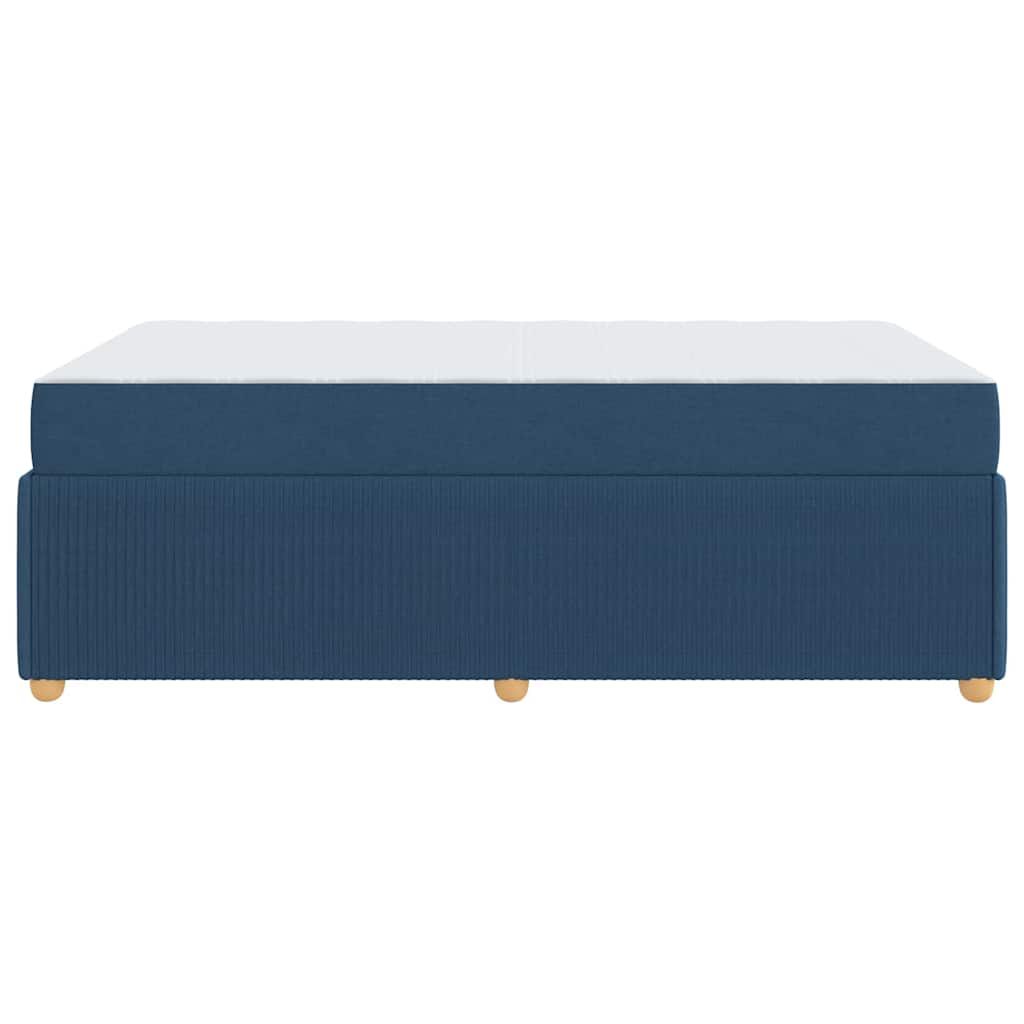 Bettgestell mit Matratze mit Matratze Blau 120 x 190 cm Stoff