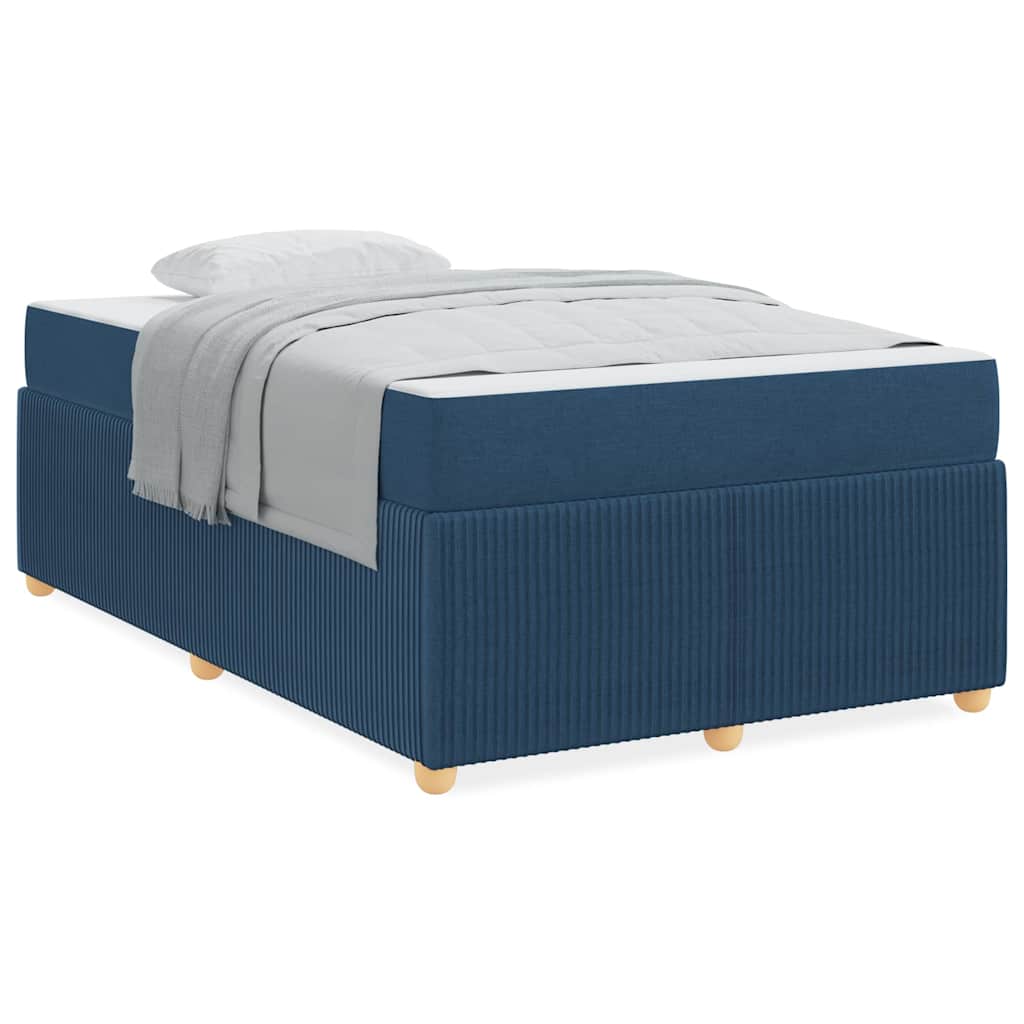 Bettgestell mit Matratze mit Matratze Blau 120 x 190 cm Stoff