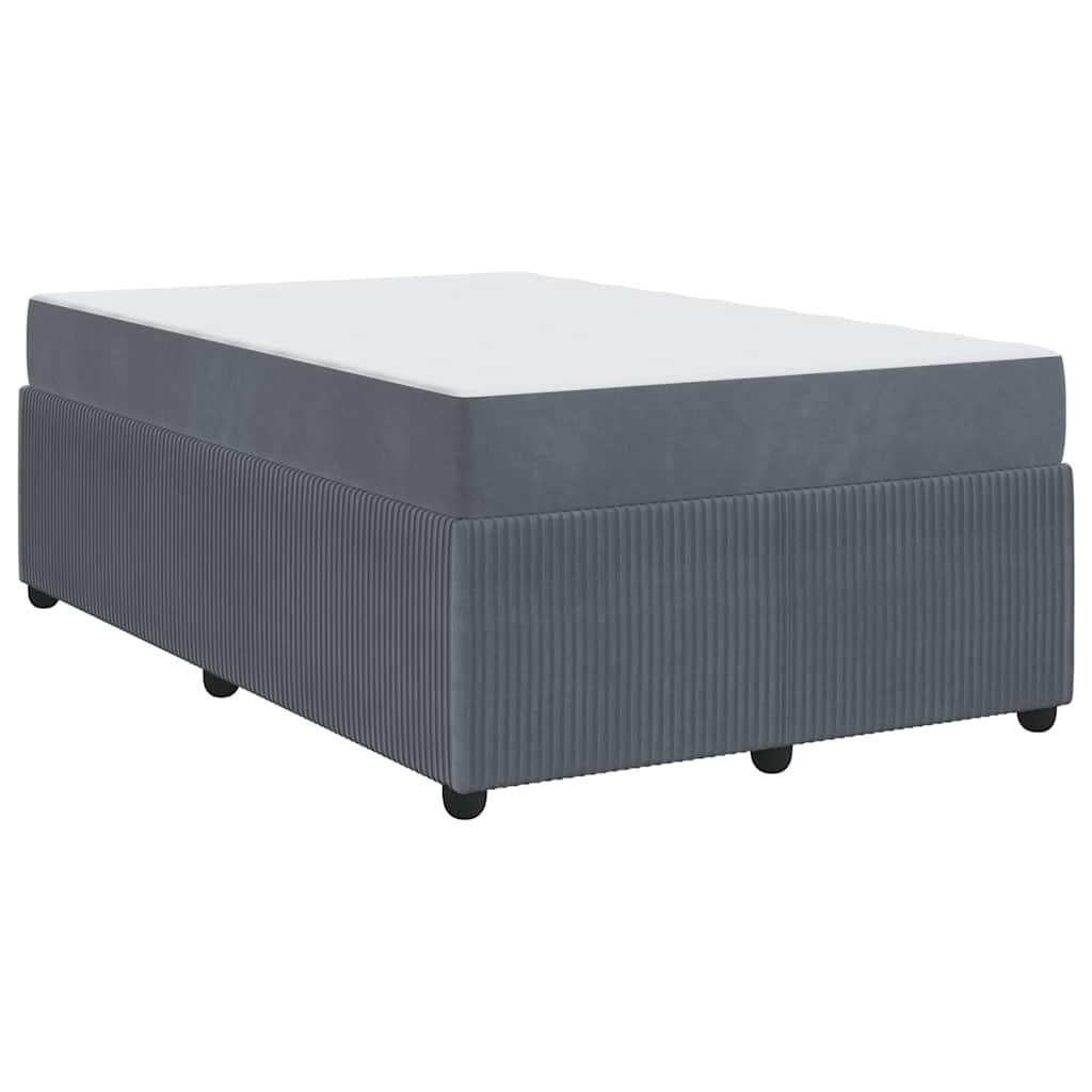Bettgestell mit Matratze Dunkelgrau 120 x 190 cm Samt