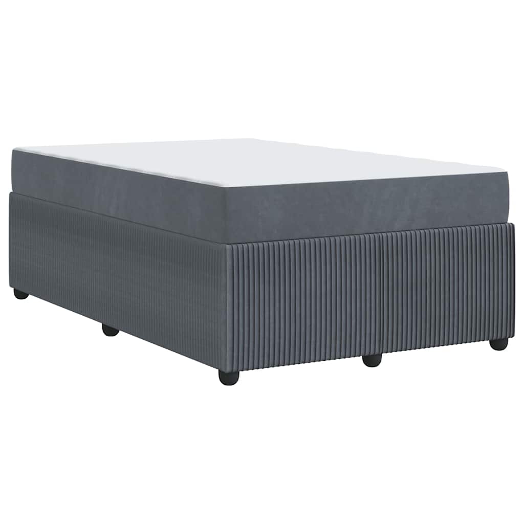 Bettgestell mit Matratze Dunkelgrau 120 x 190 cm Samt