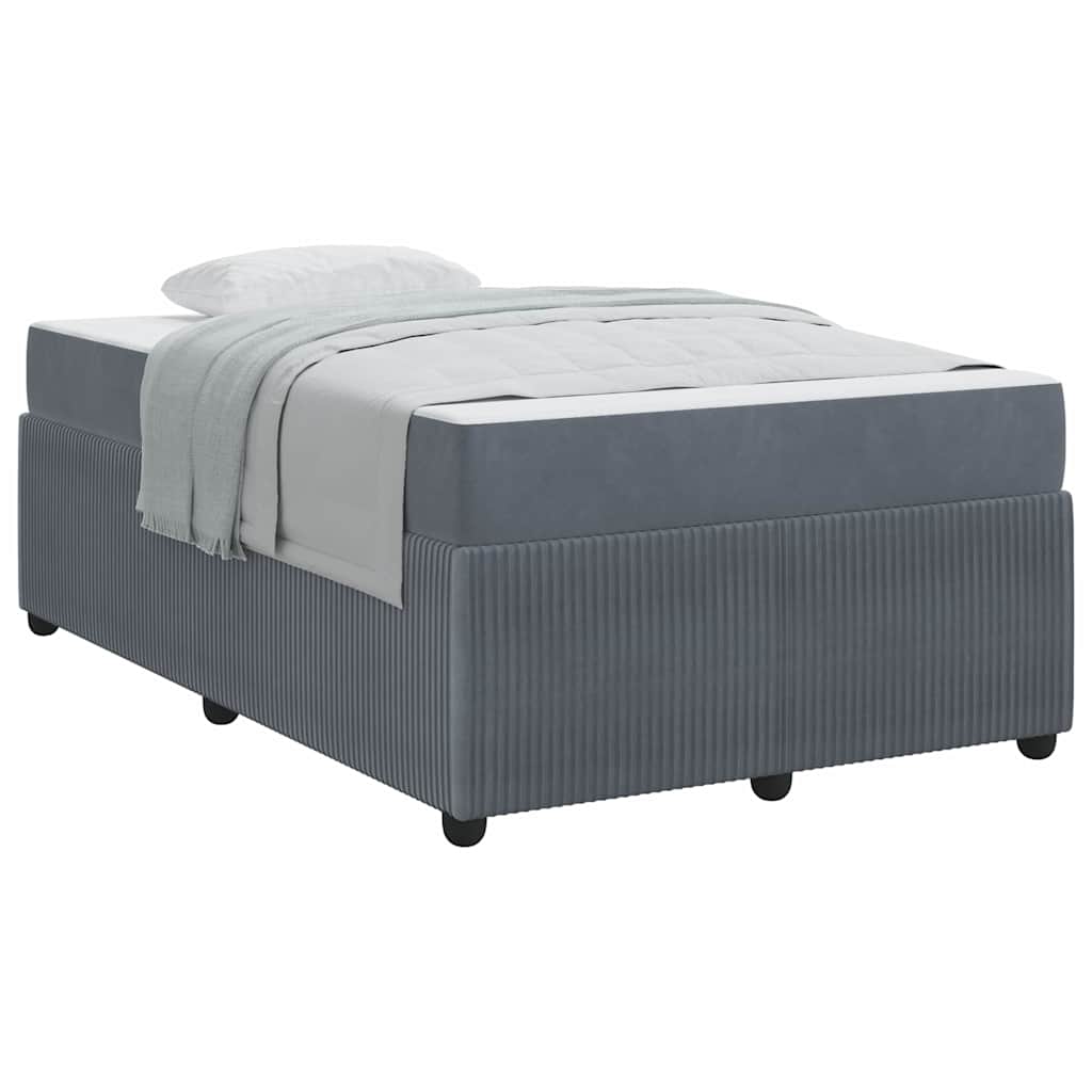 Bettgestell mit Matratze Dunkelgrau 120 x 190 cm Samt