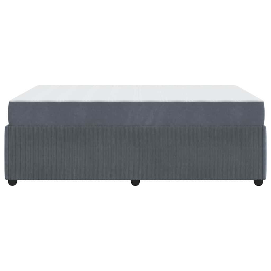 Bettgestell mit Matratze Dunkelgrau 120 x 190 cm Samt