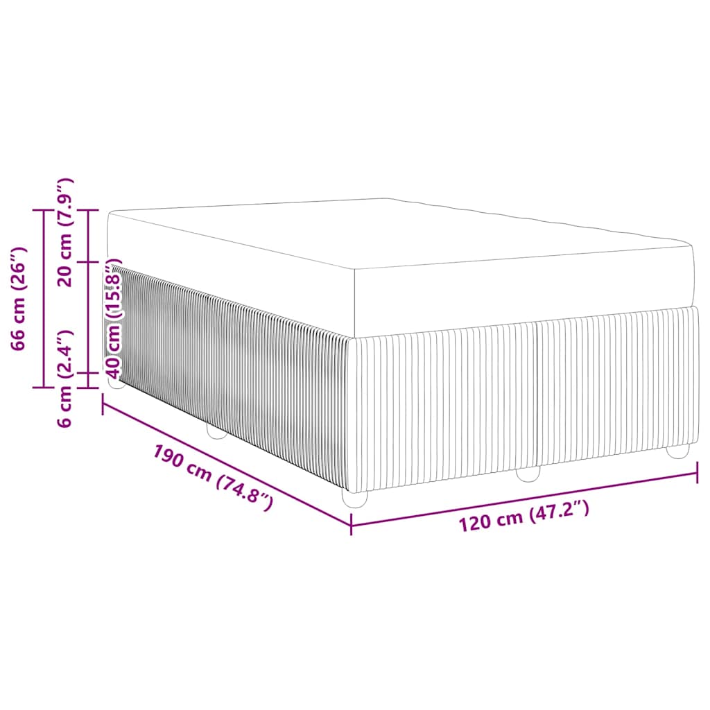 Bettgestell mit Matratze Dunkelgrau 120 x 190 cm Samt