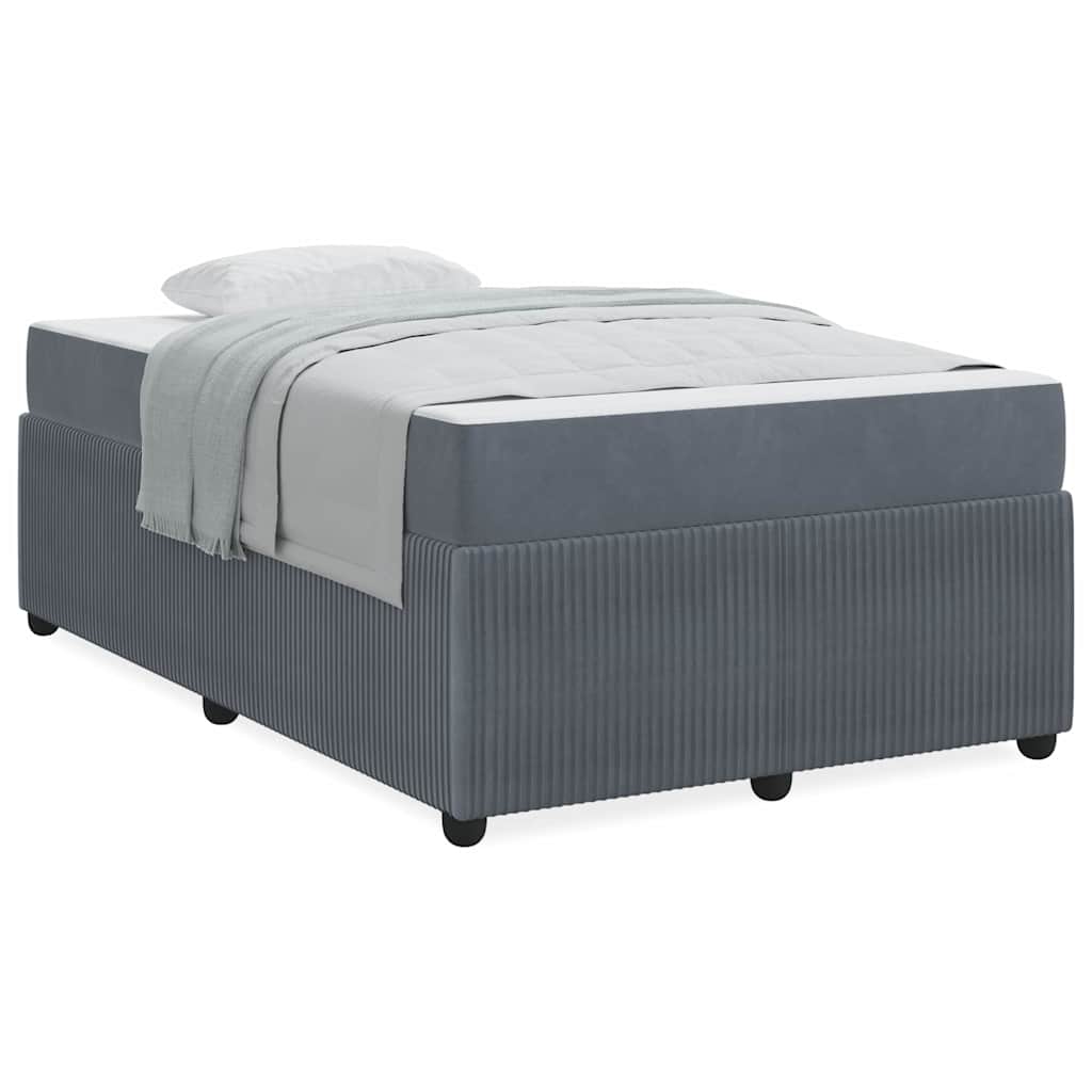 Bettgestell mit Matratze Dunkelgrau 120 x 190 cm Samt