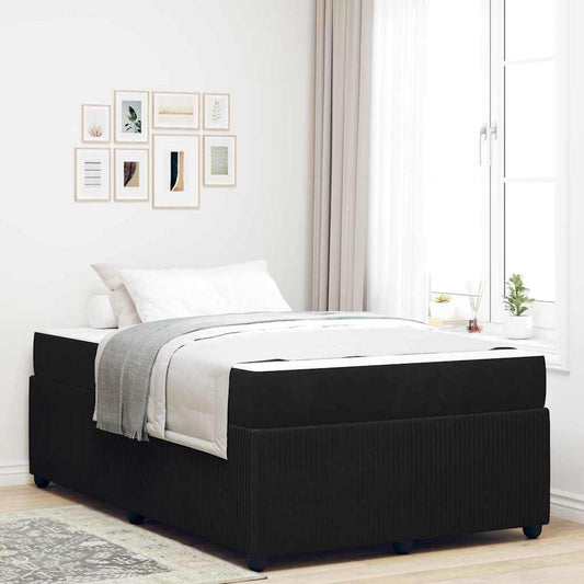 Bettgestell mit Matratze mit Matratze Schwarz 120 x 190 cm Samt