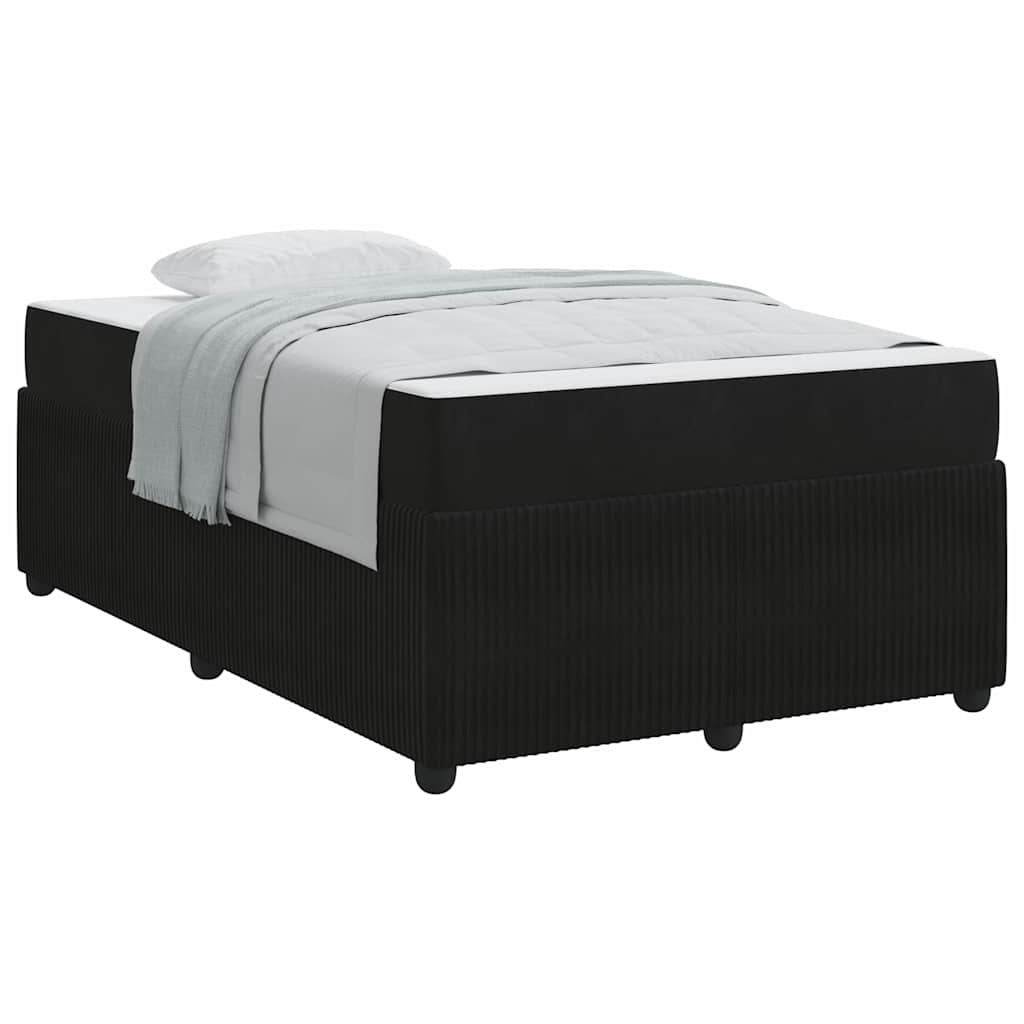 Bettgestell mit Matratze mit Matratze Schwarz 120 x 190 cm Samt