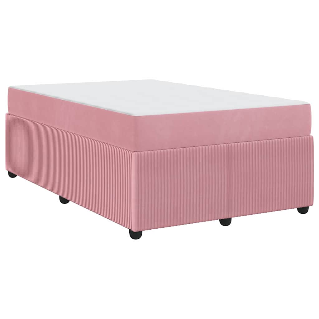 Bettgestell mit Matratze mit Matratze Rosa 120 x 190 cm Samt