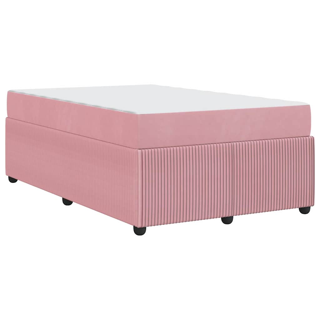 Bettgestell mit Matratze mit Matratze Rosa 120 x 190 cm Samt