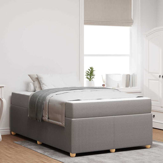 Bettgestell mit Matratze mit Matratze Taupe 120 x 200 cm Stoff