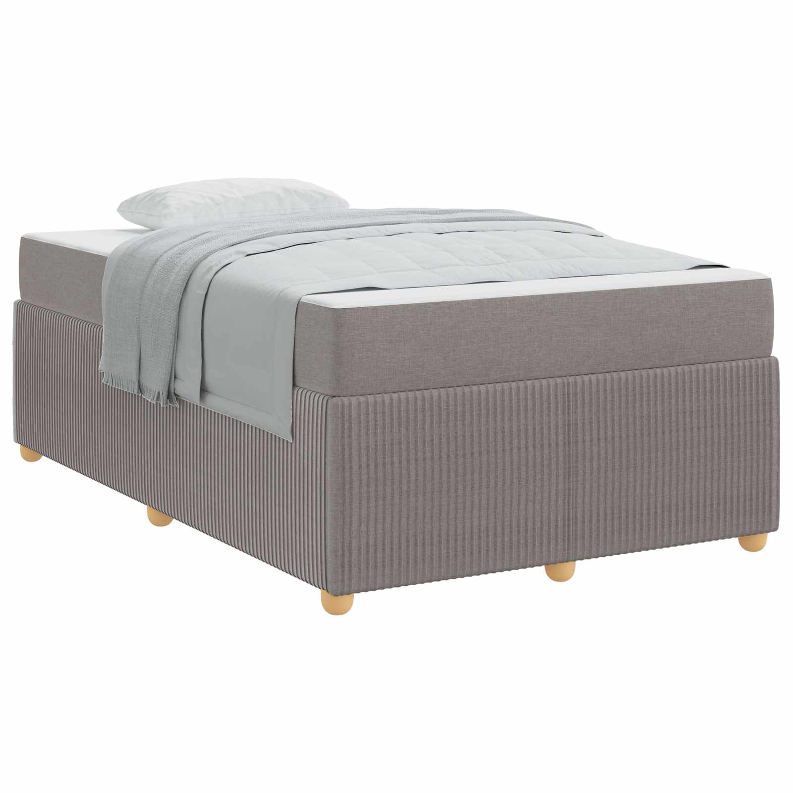 Bettrahmen mit Matratze Taupe 120 x 200 cm Stoff
