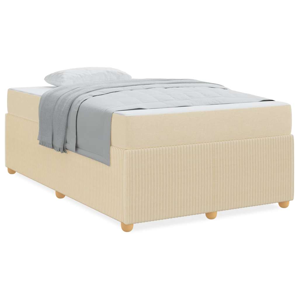Bettgestell mit Matratze mit Matratze Creme 120 x 200 cm Stoff