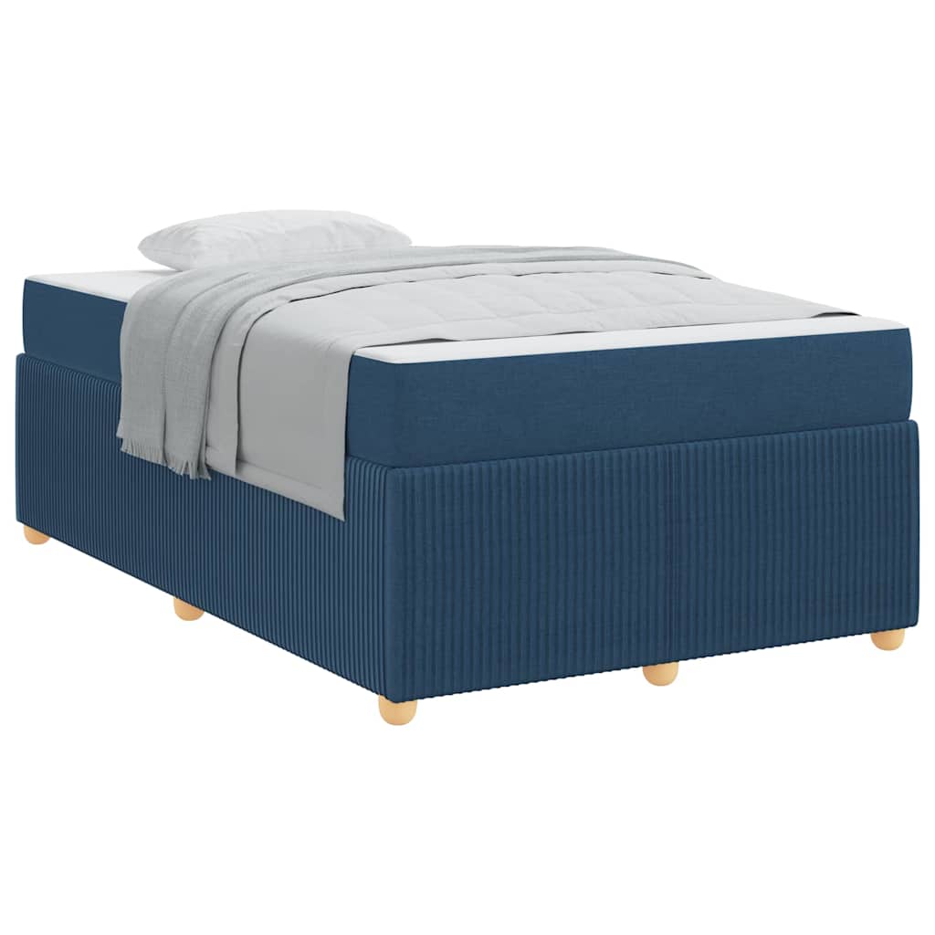 Bettgestell mit Matratze mit Matratze Blau 120 x 200 cm Stoff