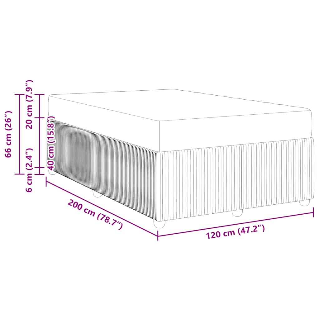 Bettgestell mit Matratze mit Matratze Schwarz 120 x 200 cm Samt