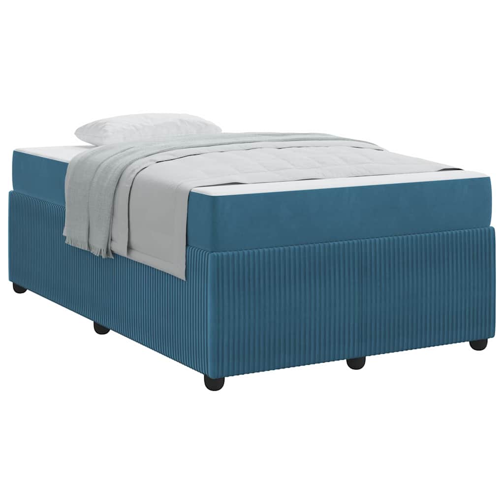 Bettgestell mit Matratze mit Matratze Blau 120 x 200 cm Samt