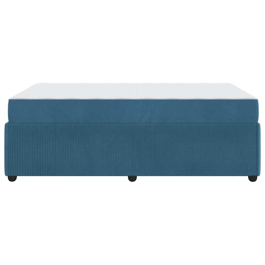 Bettgestell mit Matratze mit Matratze Blau 120 x 200 cm Samt