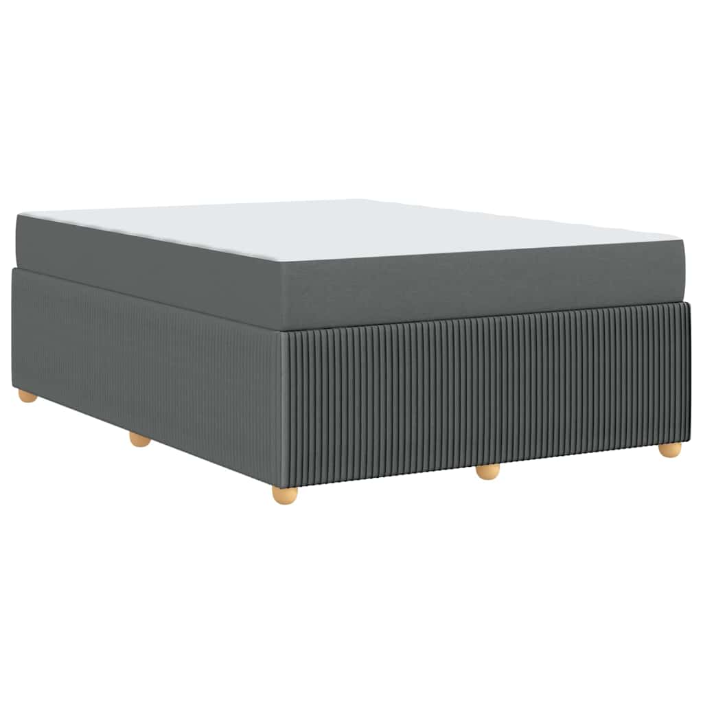 Bettgestell mit Matratze Dunkelgrau 140 x 200 cm Stoff