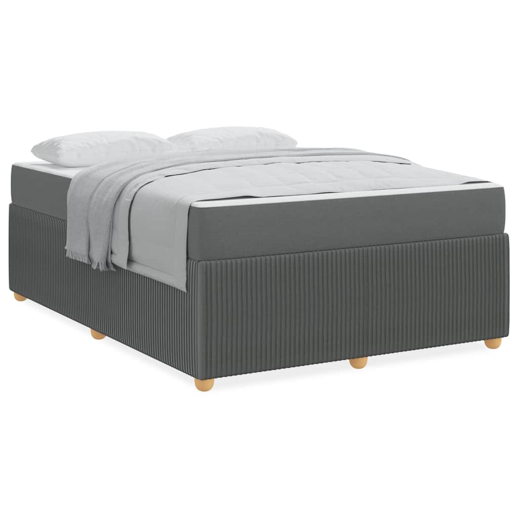 Bettgestell mit Matratze Dunkelgrau 140 x 200 cm Stoff