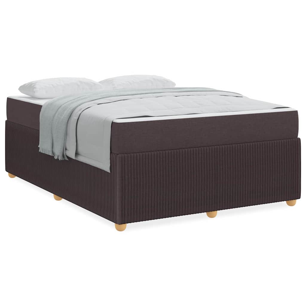 Bettgestell mit Matratze Dunkelbraun 140 x 200 cm Stoff