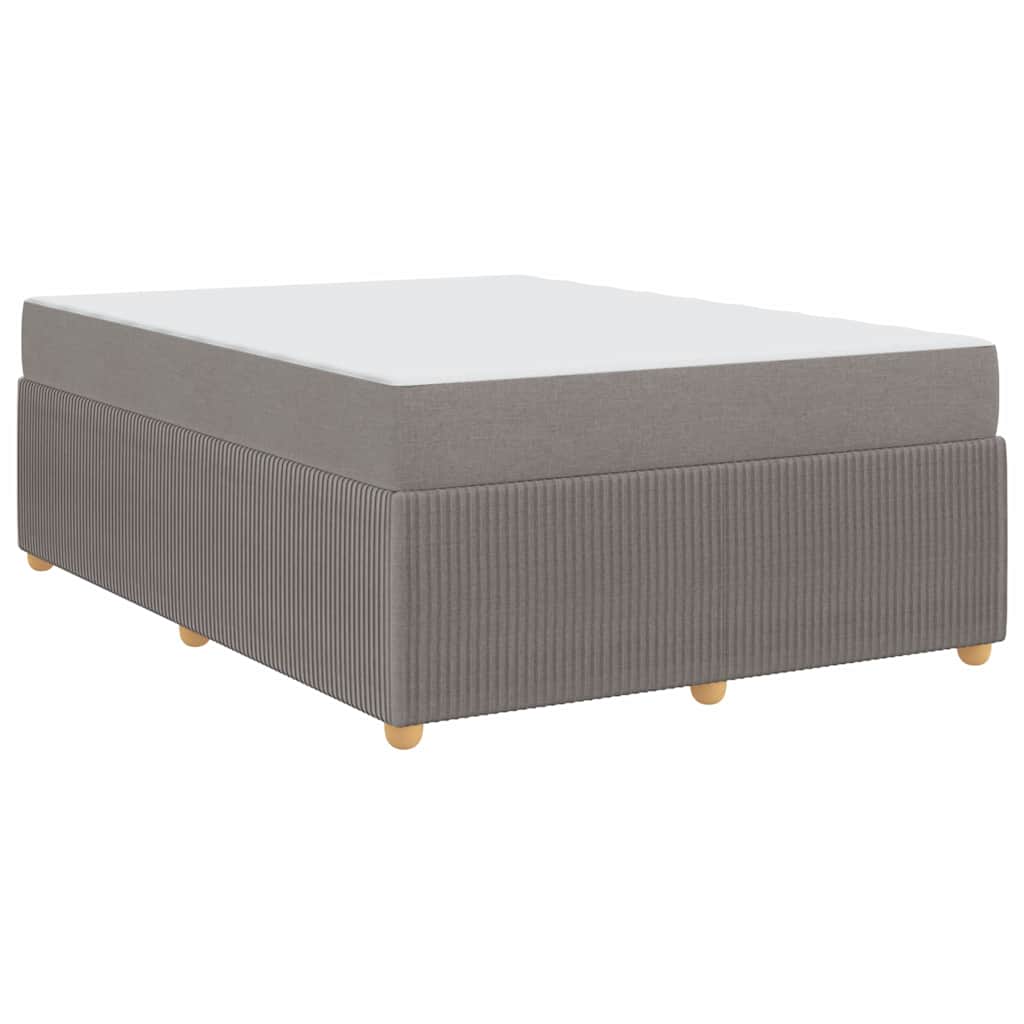 Bettgestell mit Matratze mit Matratze Taupe 140 x 200 cm Stoff
