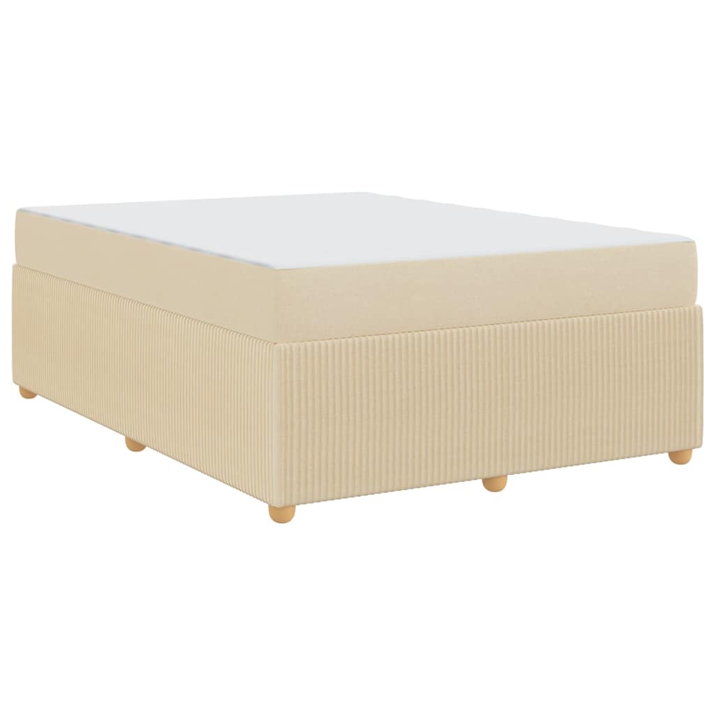 Bettgestell mit Matratze mit Matratze Creme 140 x 200 cm Stoff