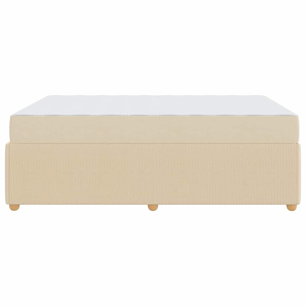 Bettgestell mit Matratze mit Matratze Creme 140 x 200 cm Stoff