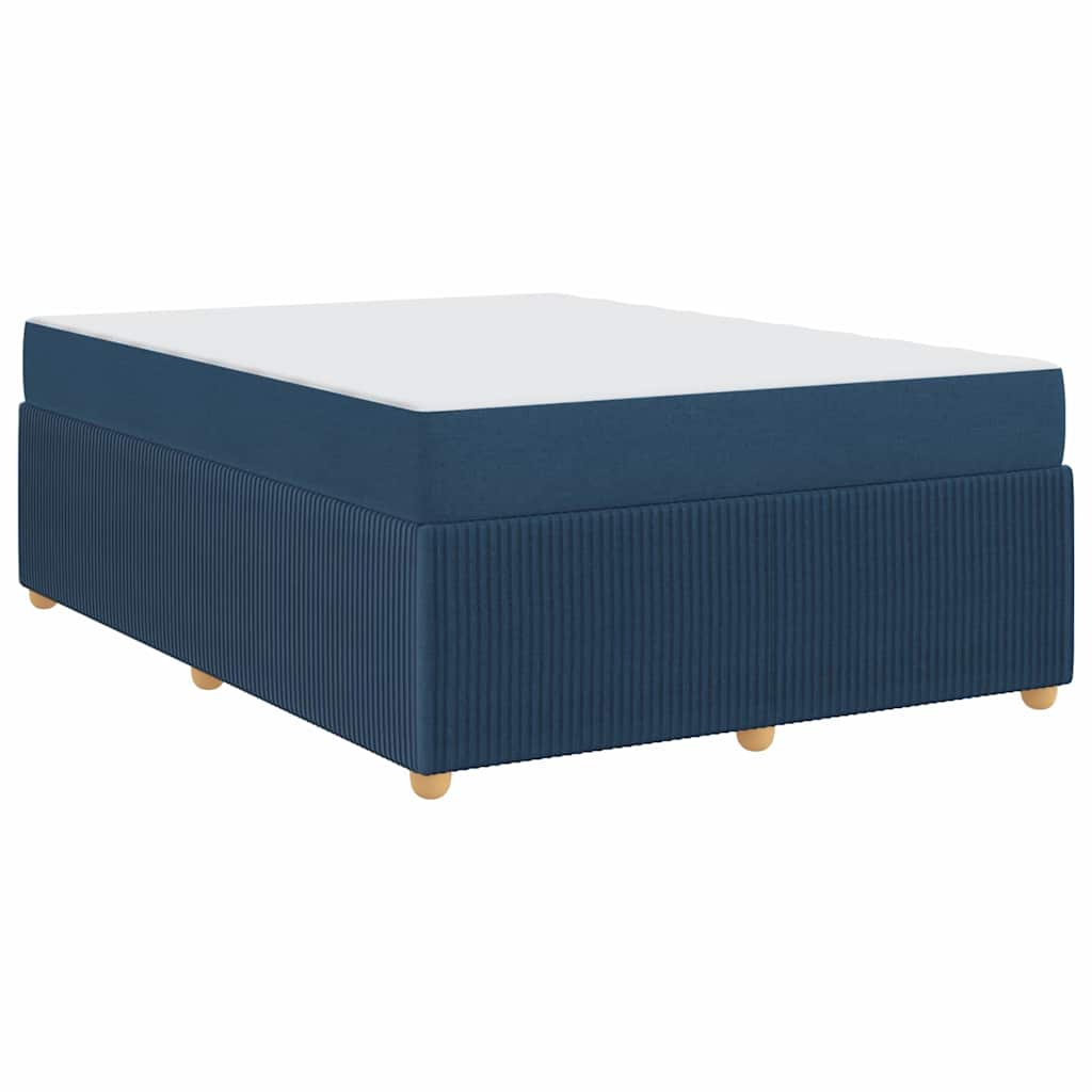 Bettgestell mit Matratze mit Matratze Blau 140 x 200 cm Stoff