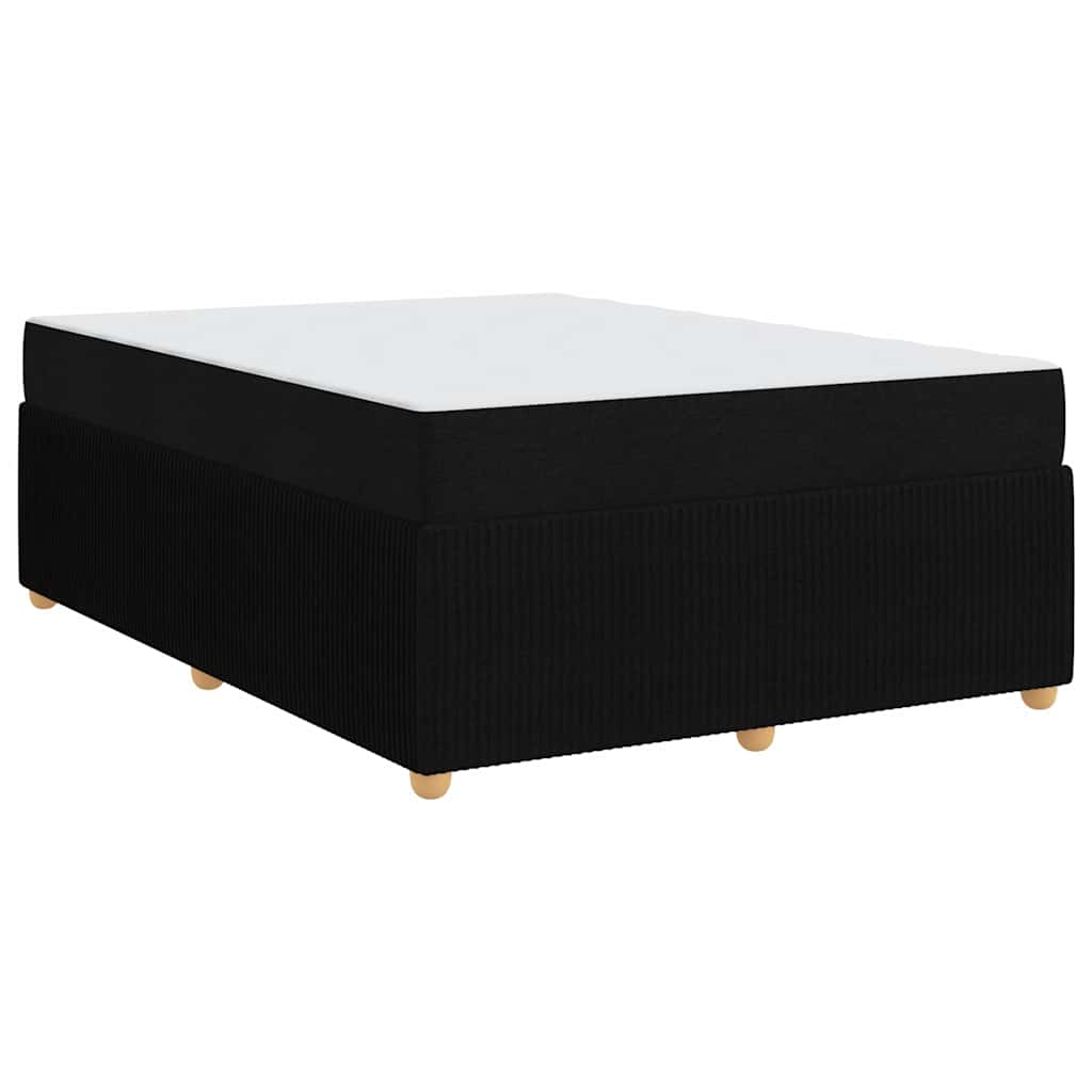 Bettgestell mit Matratze Schwarz 160 x 200 cm Stoff