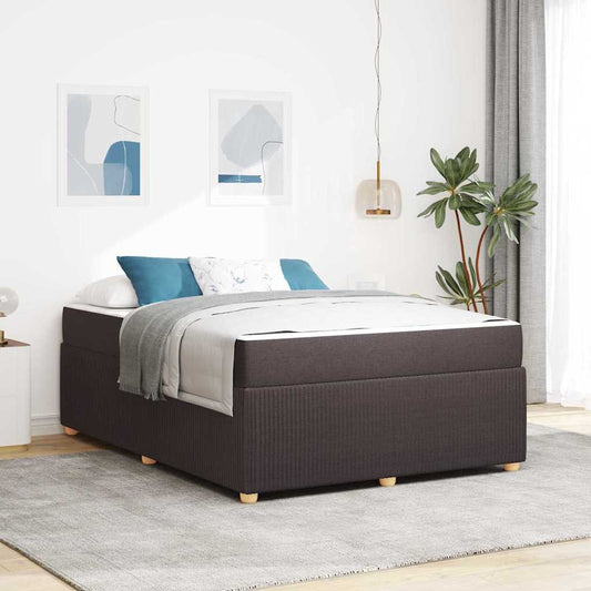 Bettgestell mit Matratze Dunkelbraun 160 x 200 cm Stoff