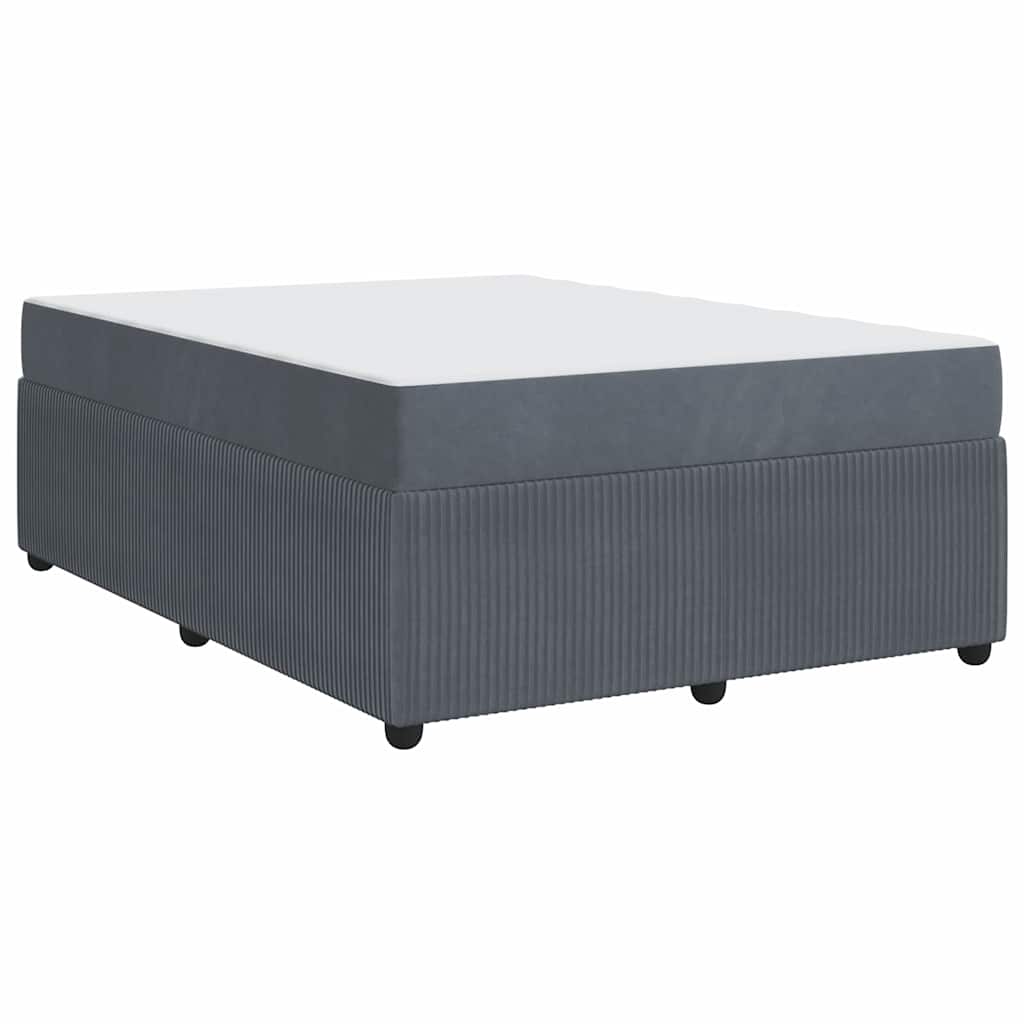 Bettgestell mit Matratze Dunkelgrau 160 x 200 cm Samt